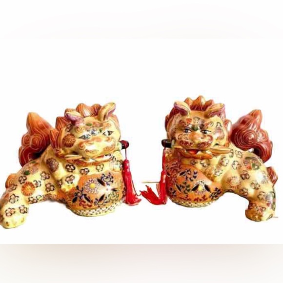 Other - Vintage Satsuma Pair of Foo Dogs